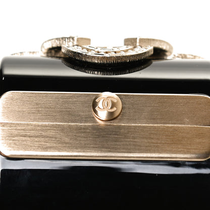 Chanel Resin Baguette Crystal Pearl CC Cuff Black 5 of 6