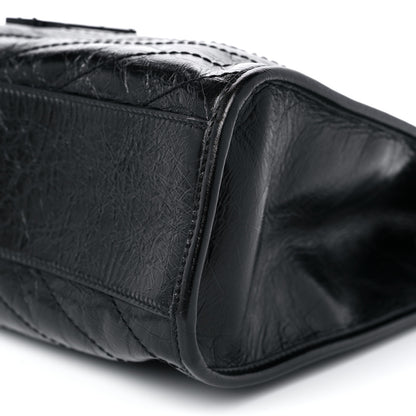 Saint Laurent Crinkled Calfskin Matelasse Monogram Medium Niki Shopper Tote Black 9 of 9