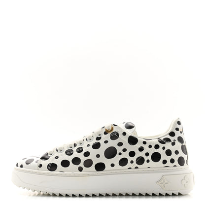 Louis Vuitton LV X YK Calfskin Printed Mens Infinity Dots Time Out Sneakers 38 White 1 of 9