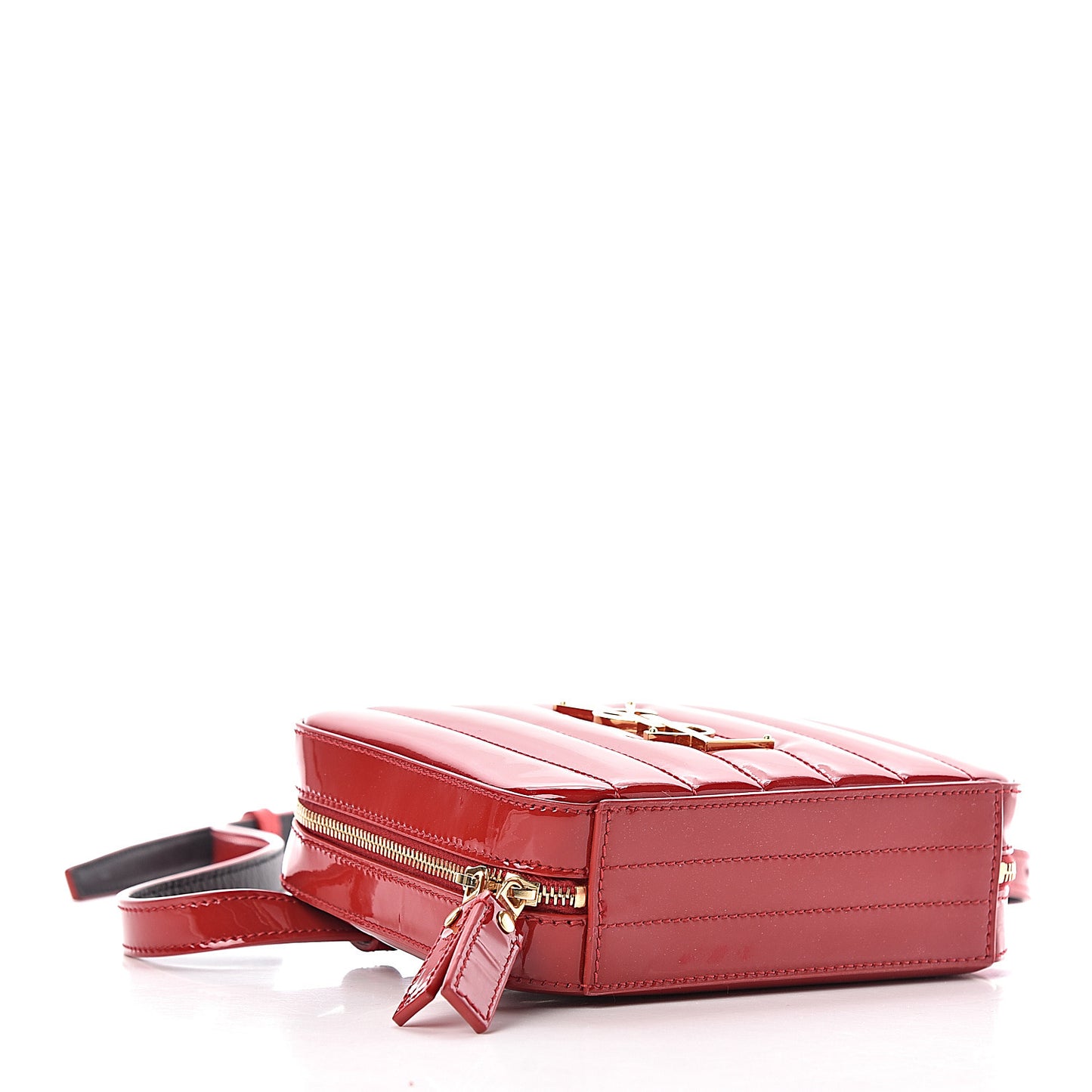 Patent Matelasse Vicky Monogram Belt Bag Red