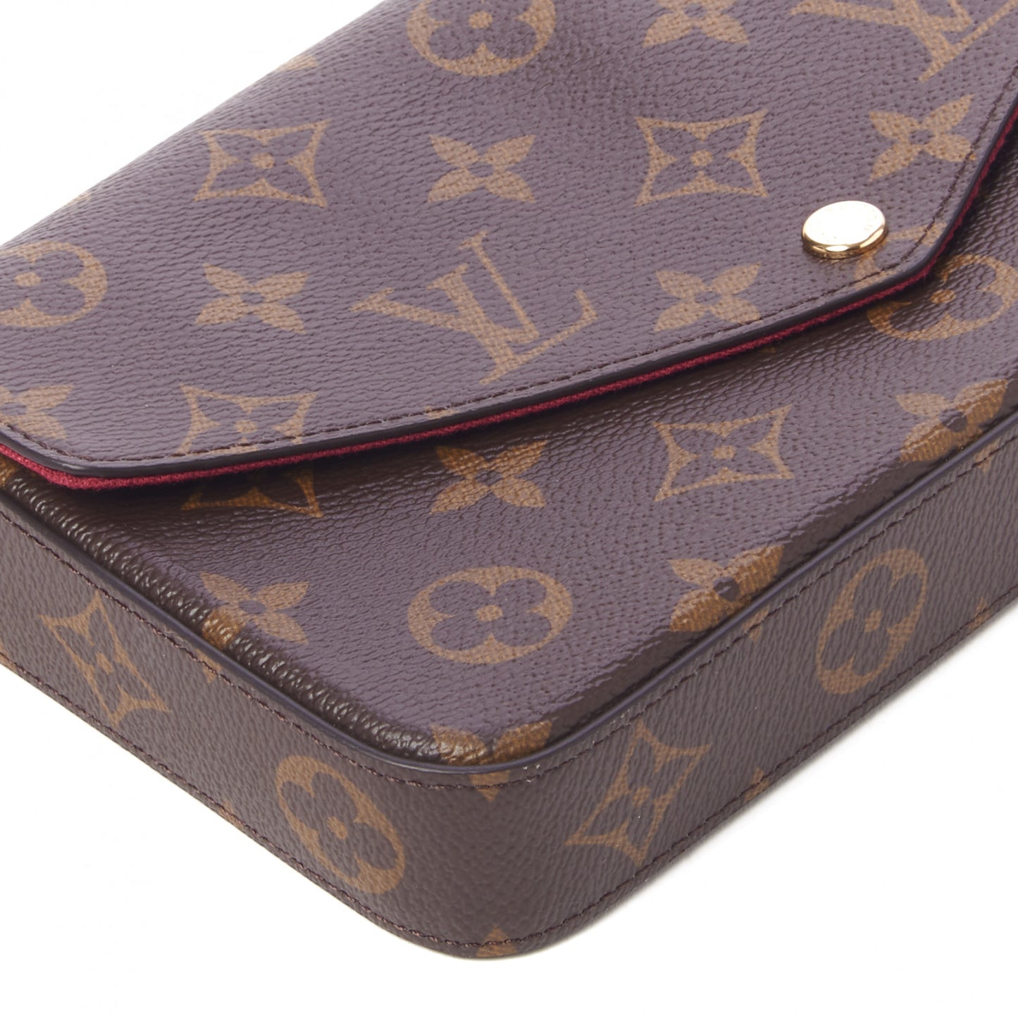 Monogram Pochette Felicie Chain Wallet Fuchsia