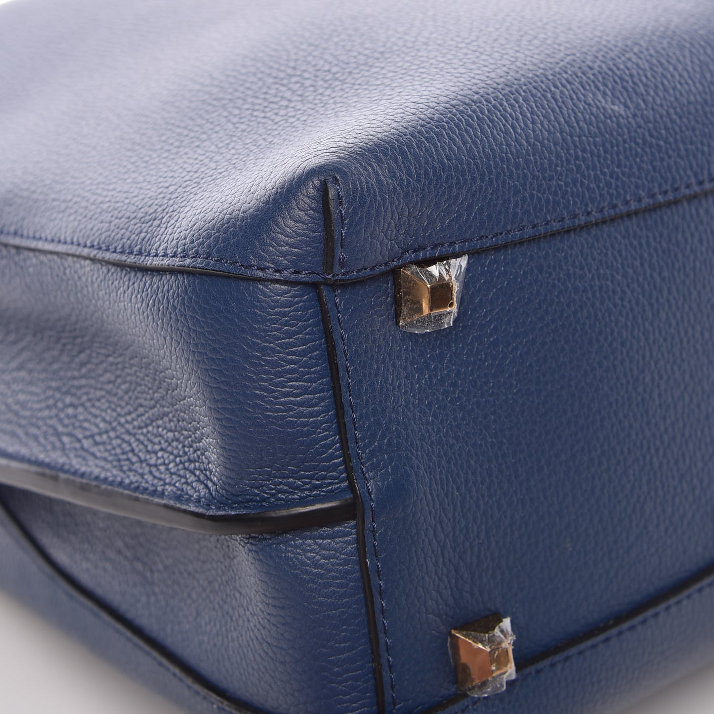 Grained Calfskin Large Milla Hobo Navy Blue