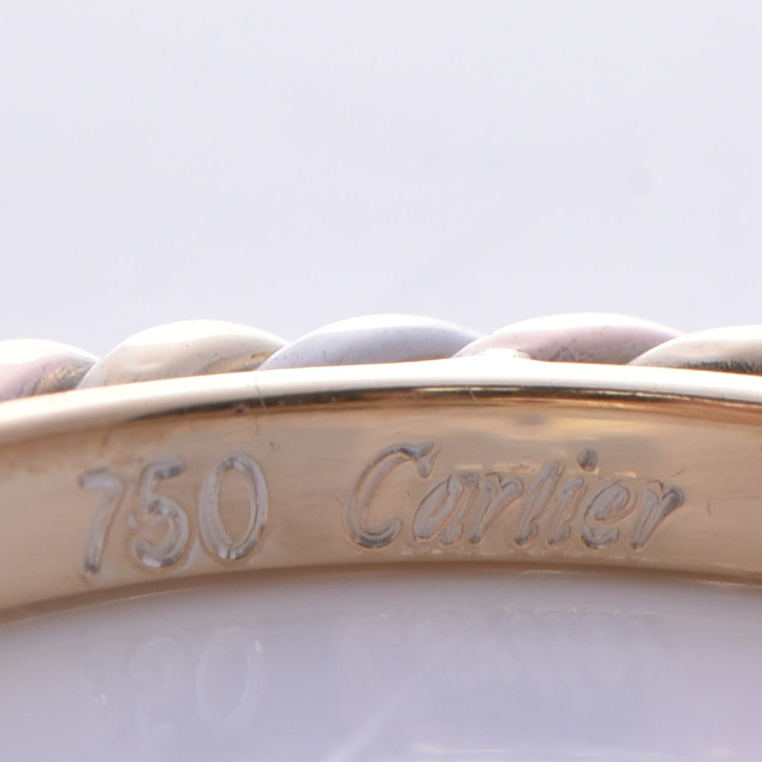 Cartier 18K Pink Yellow White Gold Ruby 2mm Cable Twist Ring 53 6.25 6 of 6
