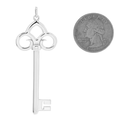 Tiffany Sterling Silver Fleur De Lis Key Pendant 2 of 4