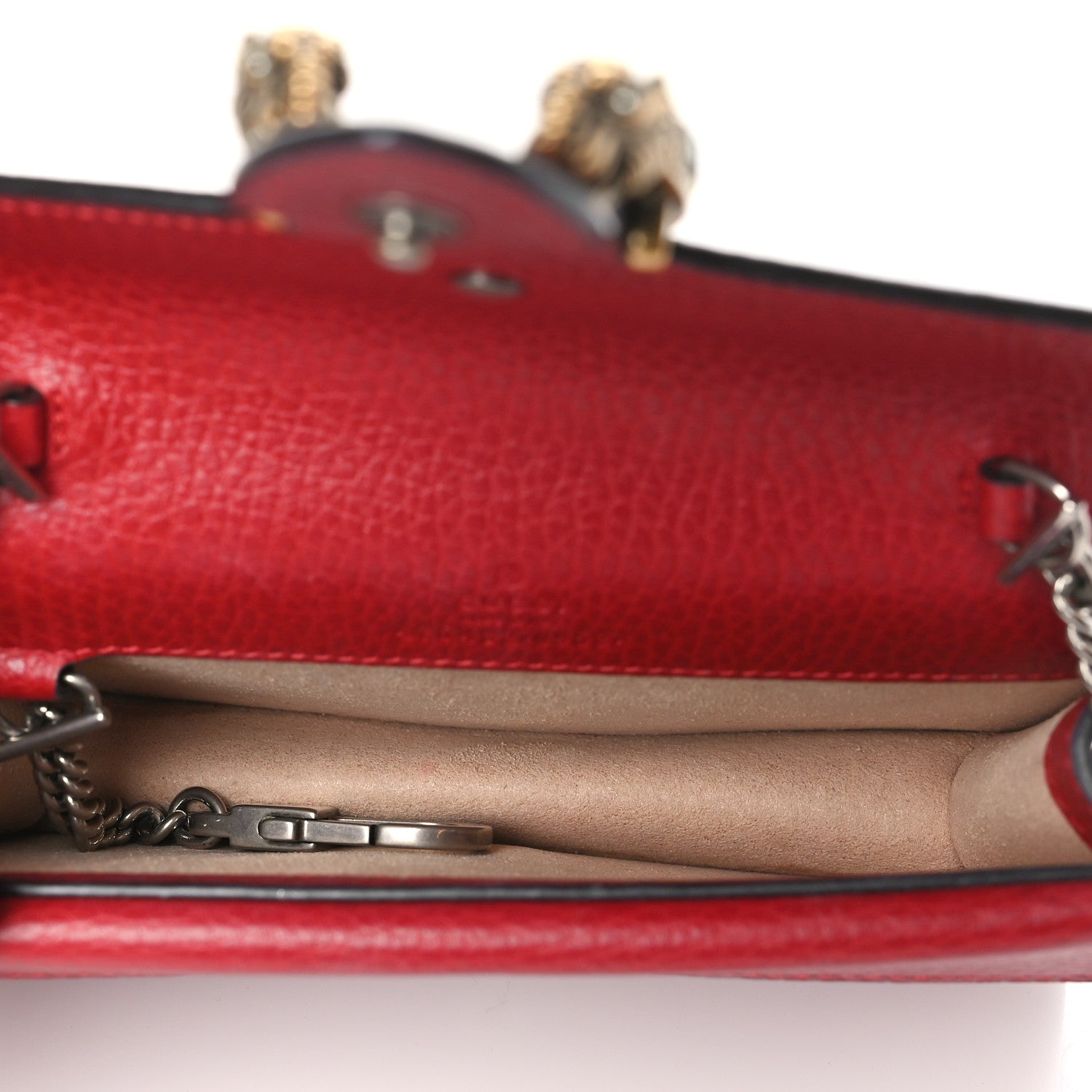 Gucci Calfskin Super Mini Dionysus Shoulder Bag Hibiscus Red 5 of 9