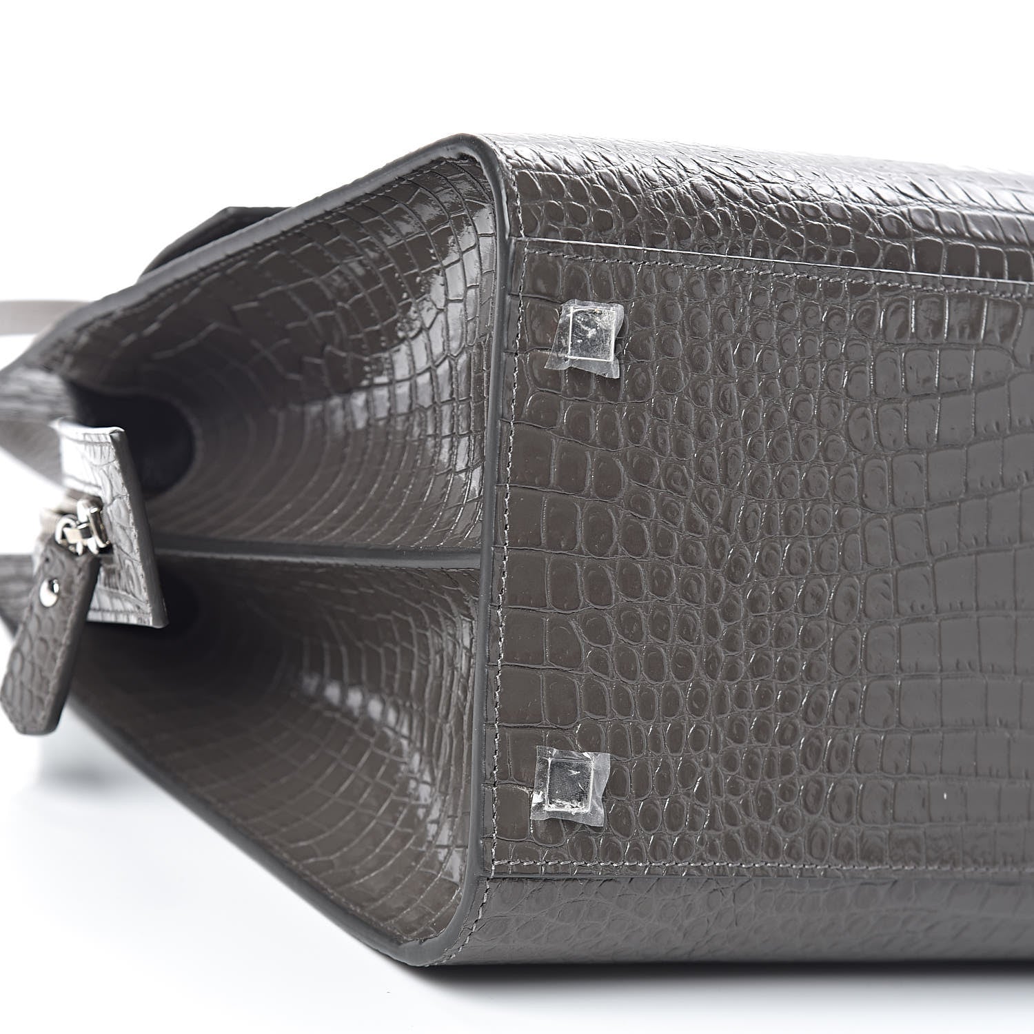 Saint Laurent Croc Calfskin Embossed Medium Uptown Tote Asphalt 9 of 10
