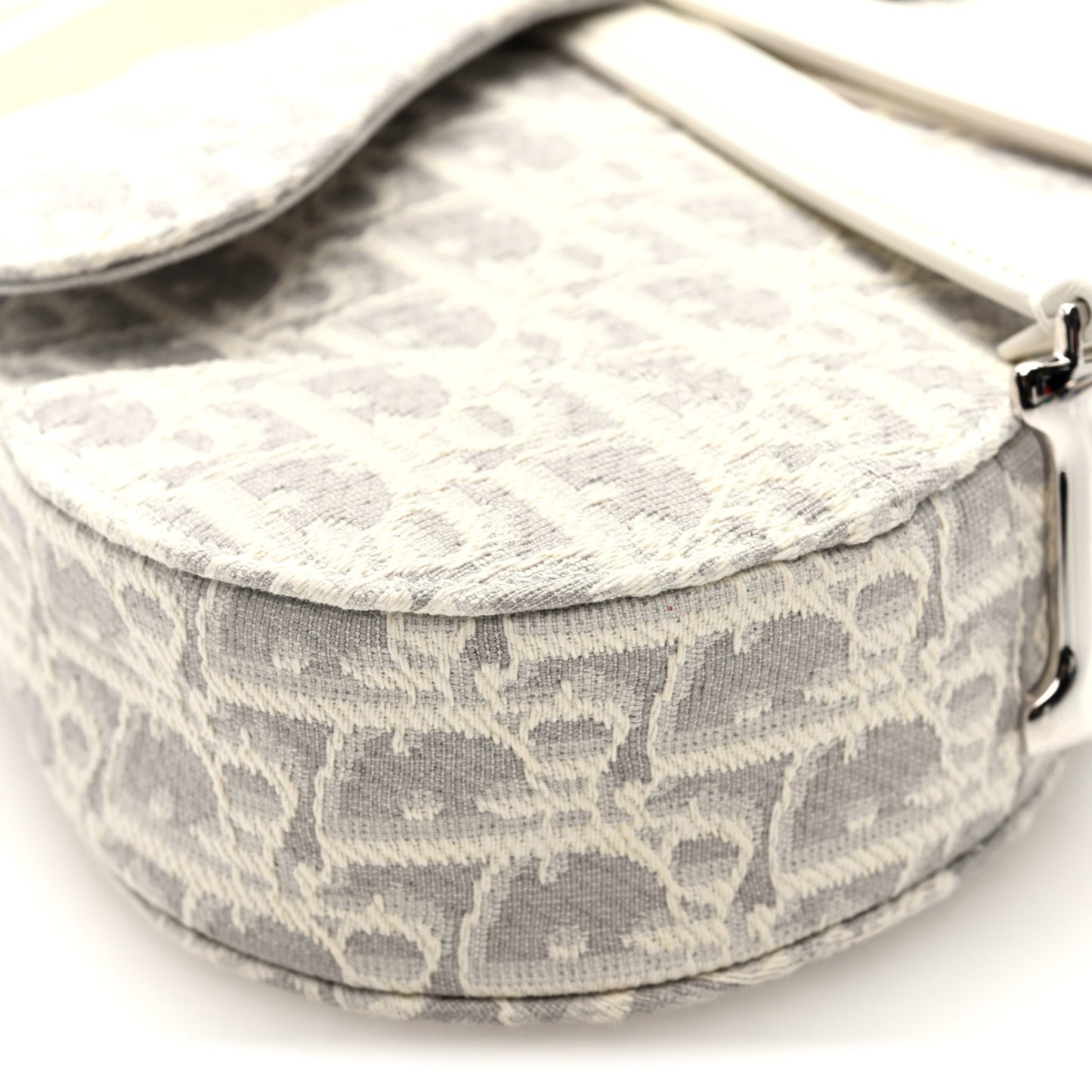 Oblique Mini Saddle Bag With Strap Latte Grey