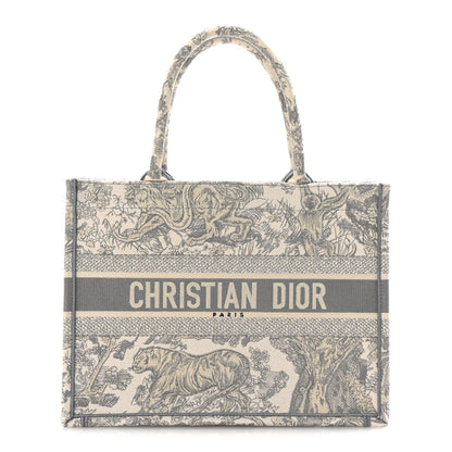 Christian Dior Canvas Embroidered Medium Dioriviera Toile De Jouy Book Tote Gray 1 of 2
