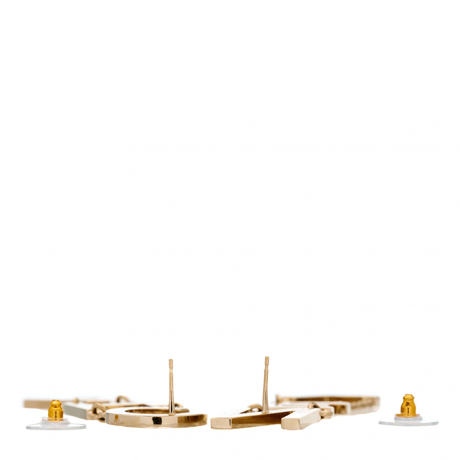 Chanel Metal Cha-Nel Logo Drop Earrings 3 of 5