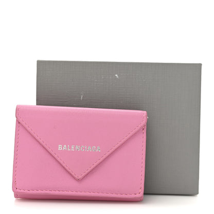Balenciaga Grained Calfskin Logo Envelope Card Case Wallet Rose Magenta 12 of 12