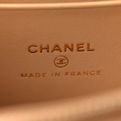 Chanel Lambskin Quilted Pearl Crush Small Vanity Case With Chain Beige 6 of 12