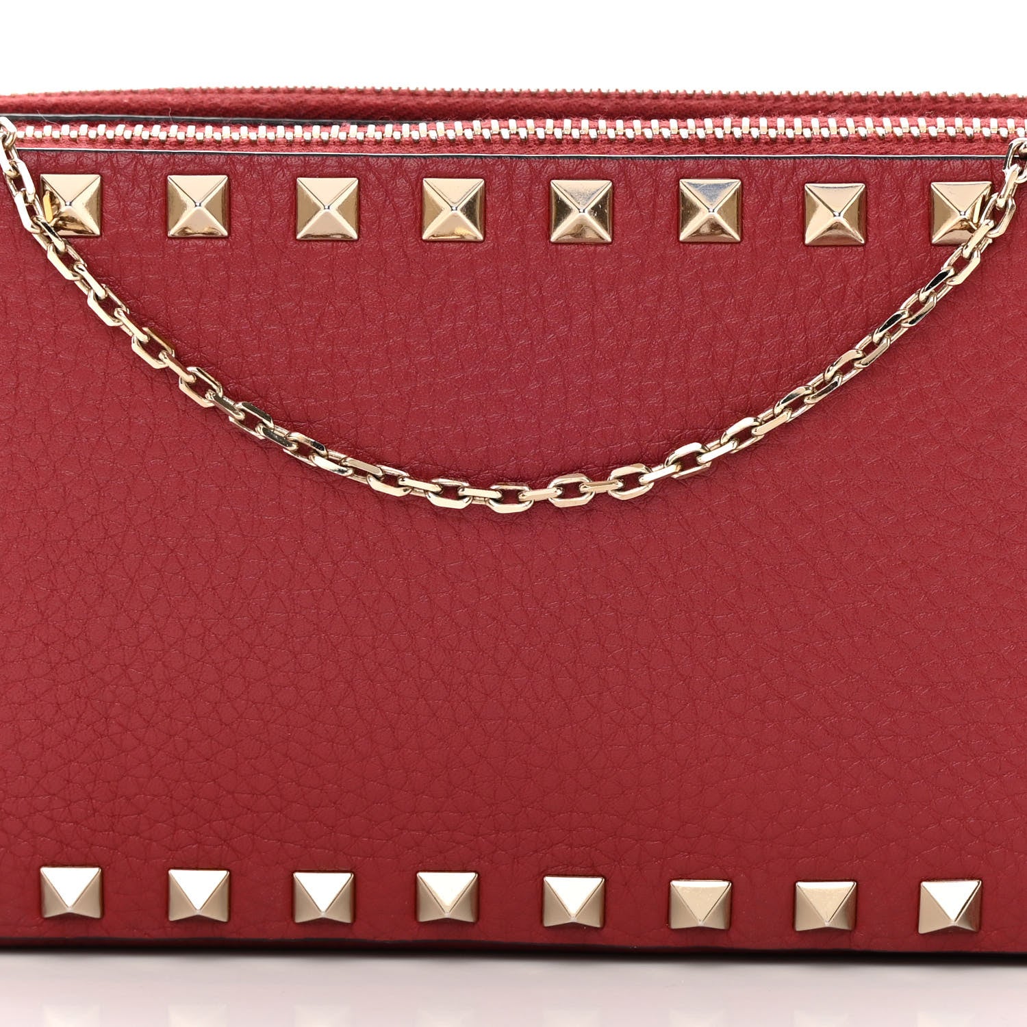 Valentino Garavani Pebbled Calfskin Rockstud Double Zip Camera Crossbody Bag Rosso Valentino 9 of 12