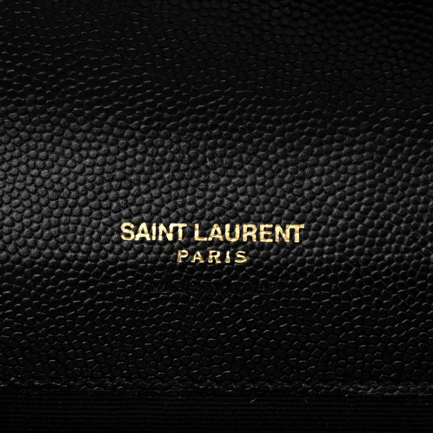 Grain De Poudre Matelasse Chevron Monogram Envelope Clutch Black
