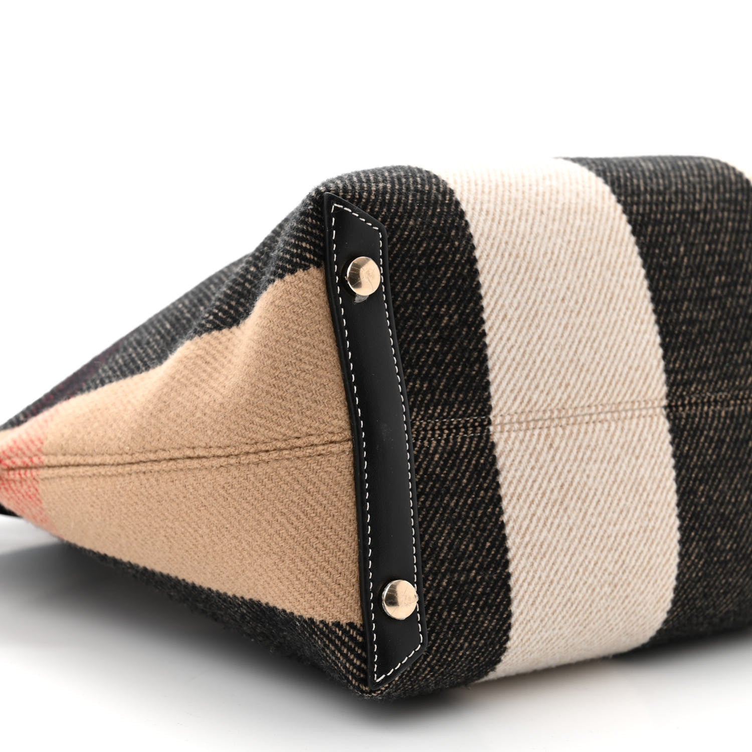 Burberry Calfskin Wool Cashmere Vintage Check Medium Society Tote Archive Beige 8 of 11
