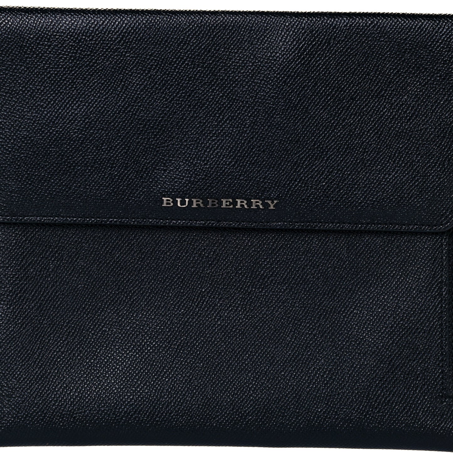 Grainy Calfskin Flap Pouch Black