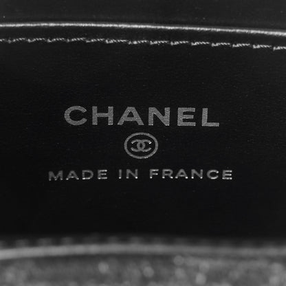 Chanel Printed Denim Quilted Mini Nano Kelly Shopper Black Grey 6 of 10