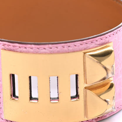 Hermes Matte Alligator Collier De Chien CDC Bracelet T2 5P Pink 8 of 9