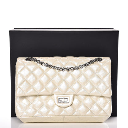 Chanel Metallic Aged Calfskin Quilted 2.55 Reissue 226 Flap White 13 of 13