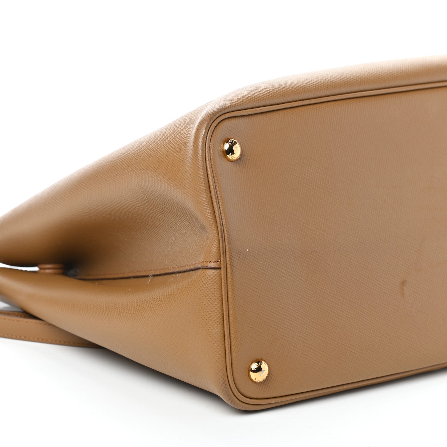 Prada Saffiano Cuir Medium Double Bag Caramel Fuoco 8 of 11