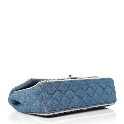 Chanel Denim Braided Medium Flap Bag Light Blue 3 of 5