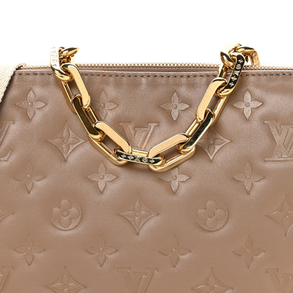 Louis Vuitton Lambskin Embossed Monogram Coussin PM Taupe Taupe 7 of 9