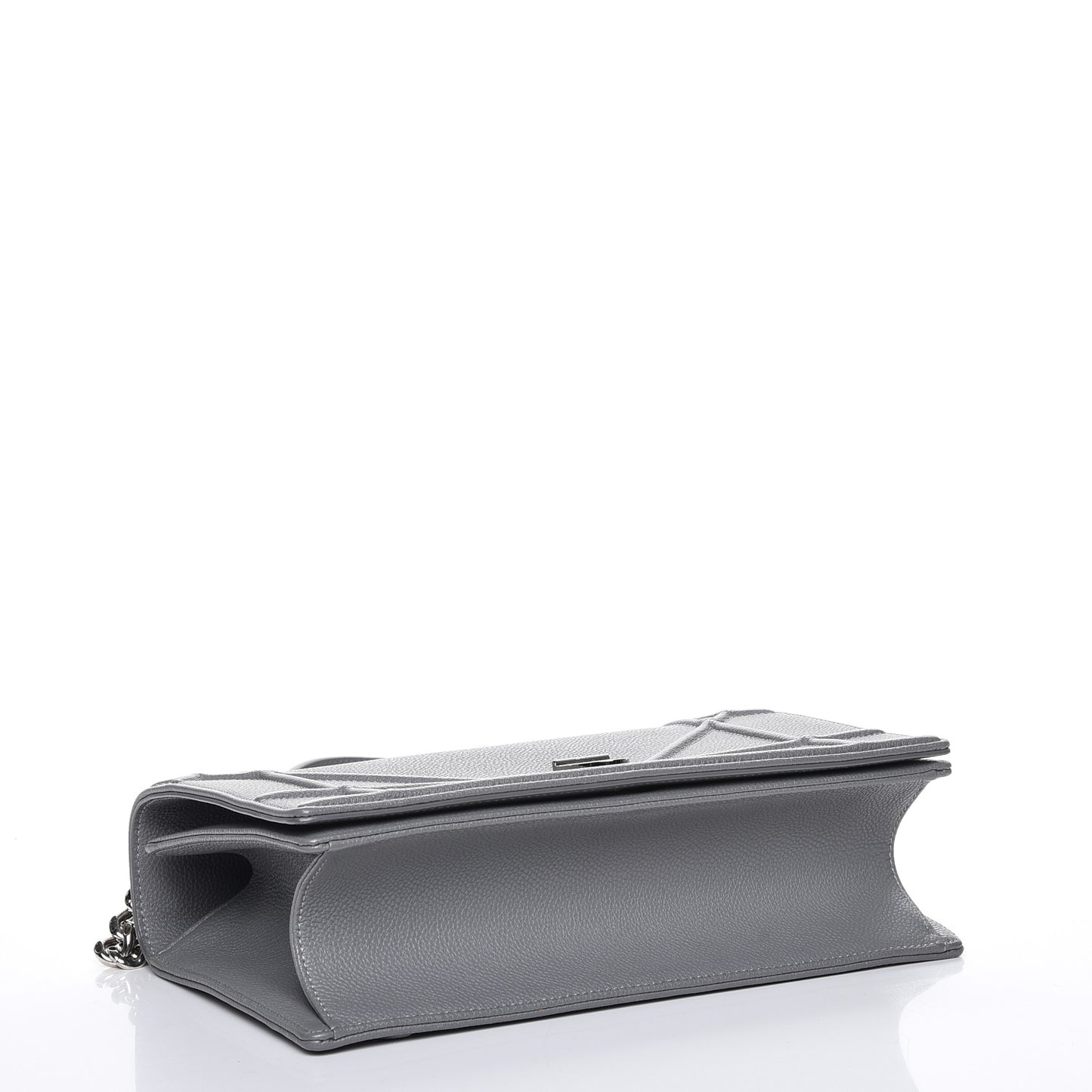 Grained Calfskin Medium Diorama Flap Bag Gris