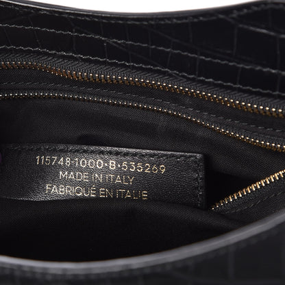 Balenciaga Calfskin Crocodile Embossed Classic Hardware City Black 7 of 7