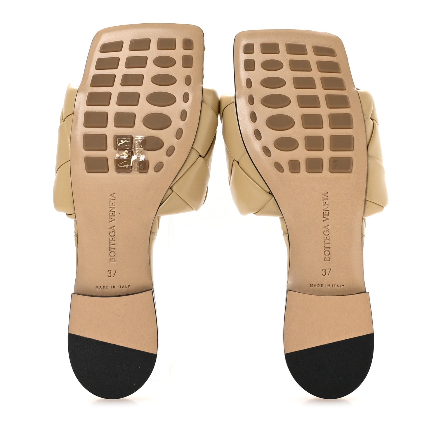 Nappa Maxi Intrecciato Lido Flat Sandals 37 Cane Sugar