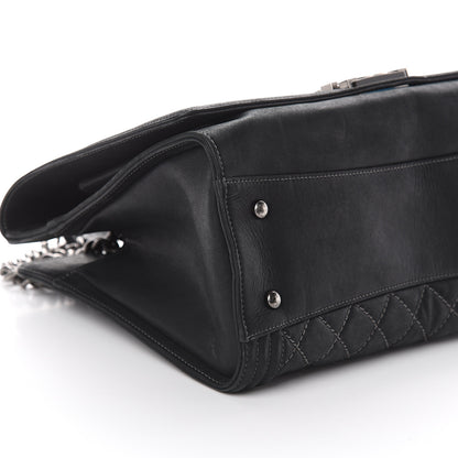 Chanel Calfskin Stitched Large Boy Shopping Tote Black 8 of 9