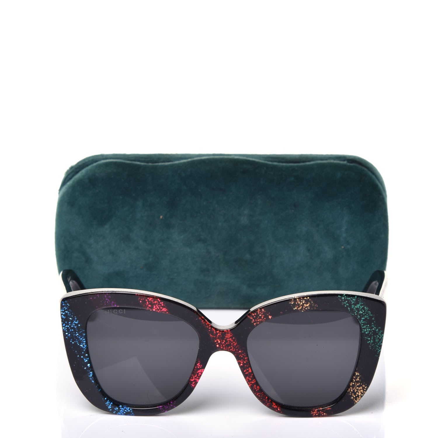 Gucci Acetate Glitter Sunglasses GG0327S Black 8 of 8