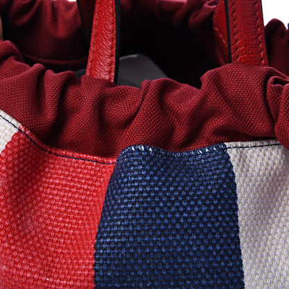 Gucci Canvas Logo Sylvie Stripe Drawstring Backpack Red 10 of 13