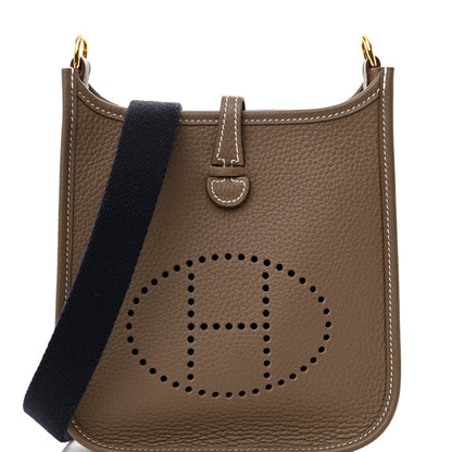 Hermes Taurillon Clemence Amazone Evelyne TPM Etoupe Bleu Indigo 8 of 11