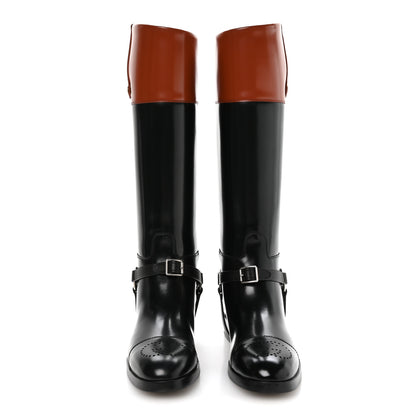 Gucci Calfskin Zelda Harness Riding Boots 39.5 Black Amber 3 of 9