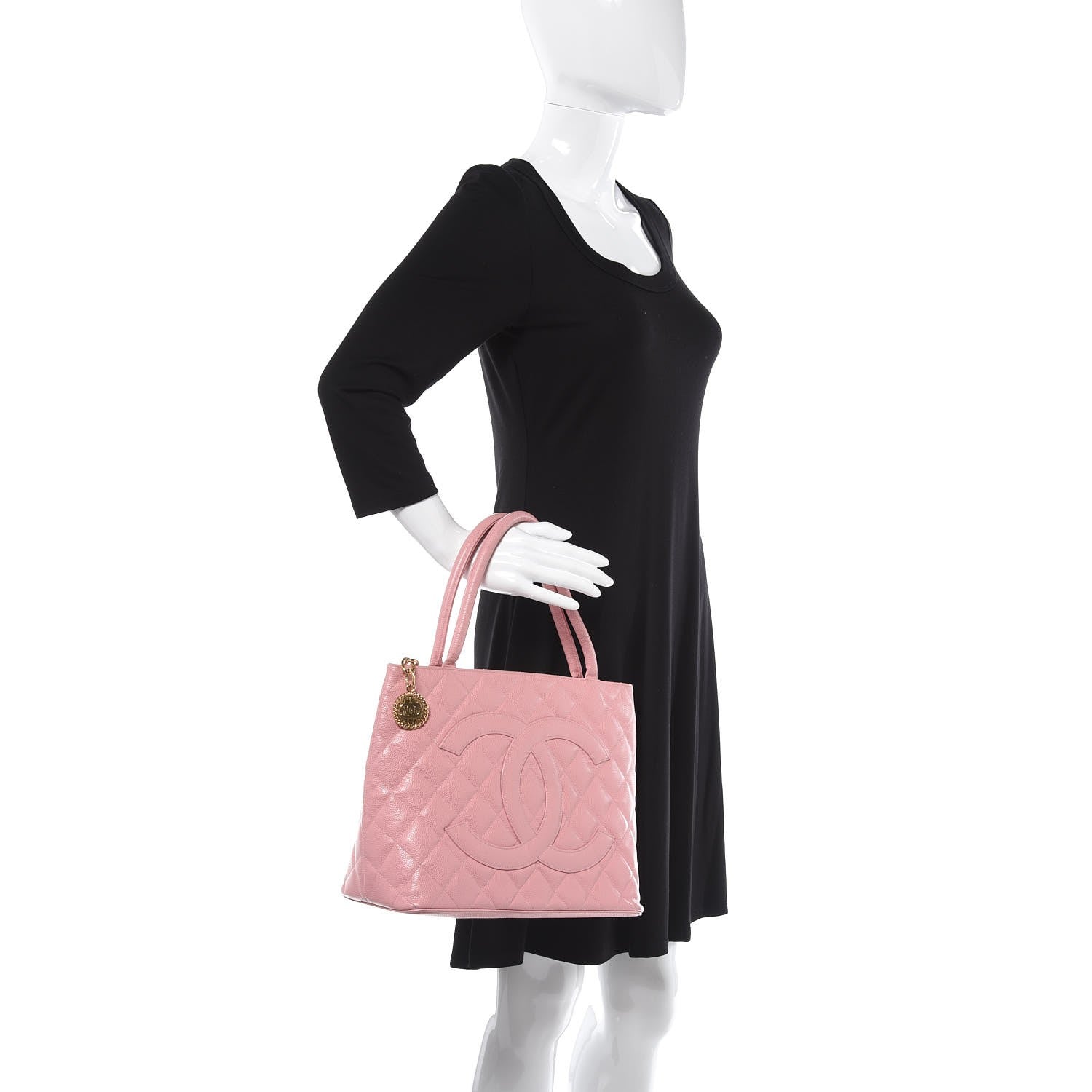 Chanel Caviar Quilted Medallion Tote Light Pink 2 of 13