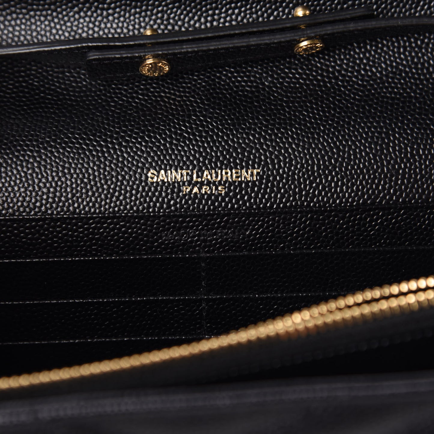 Grain De Poudre Matelasse Chevron Monogram Chain Wallet Black