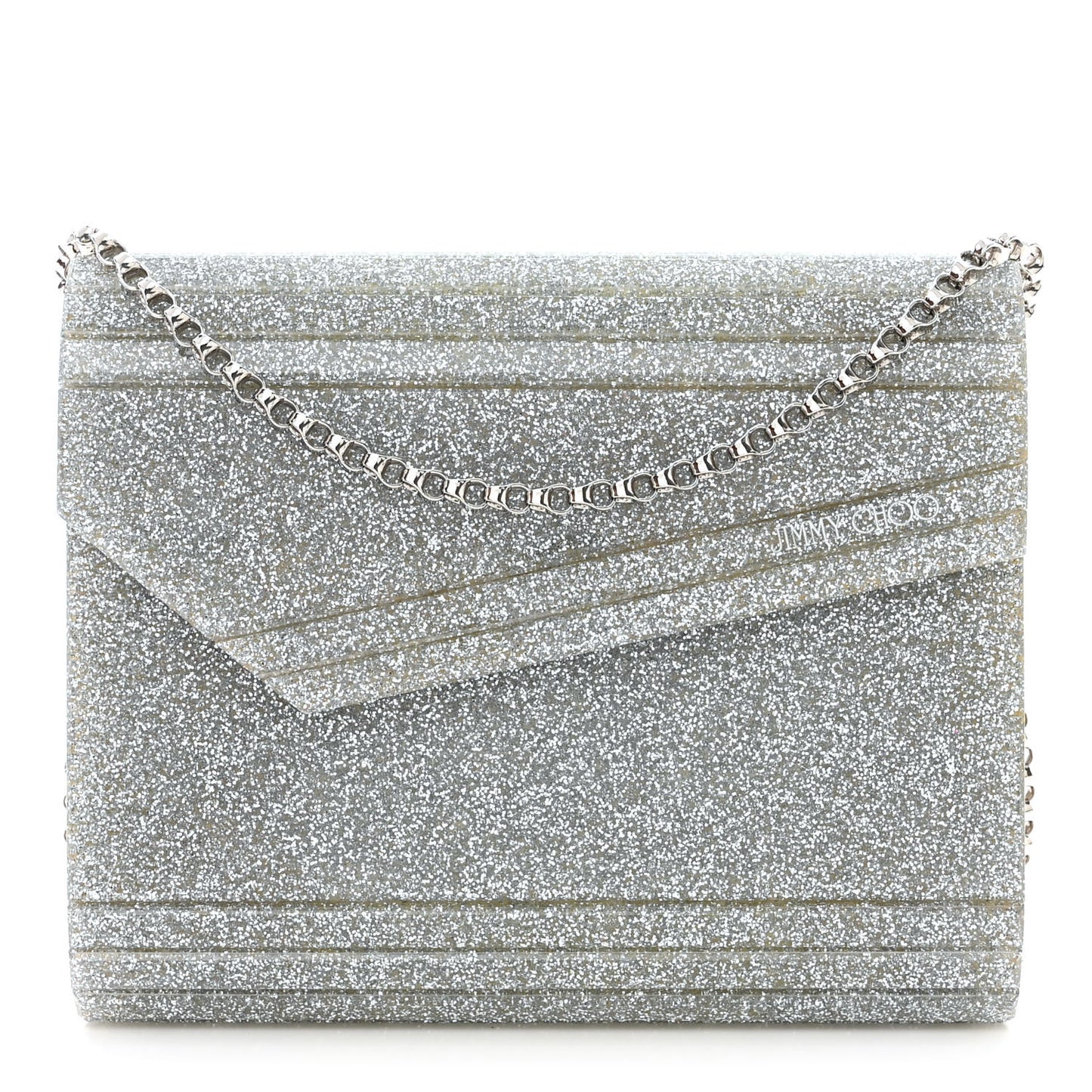 Acrylic Glitter Candy Clutch Silver