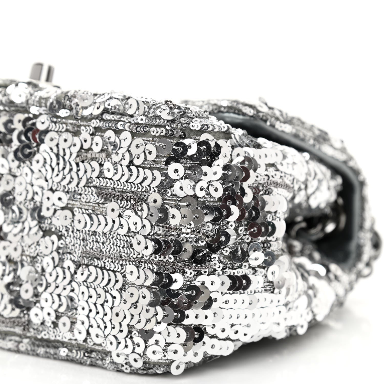 Chanel Sequin Mini Square Flap Silver 12 of 12