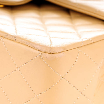 Chanel Lambskin Quilted Medium Double Flap Beige 9 of 13
