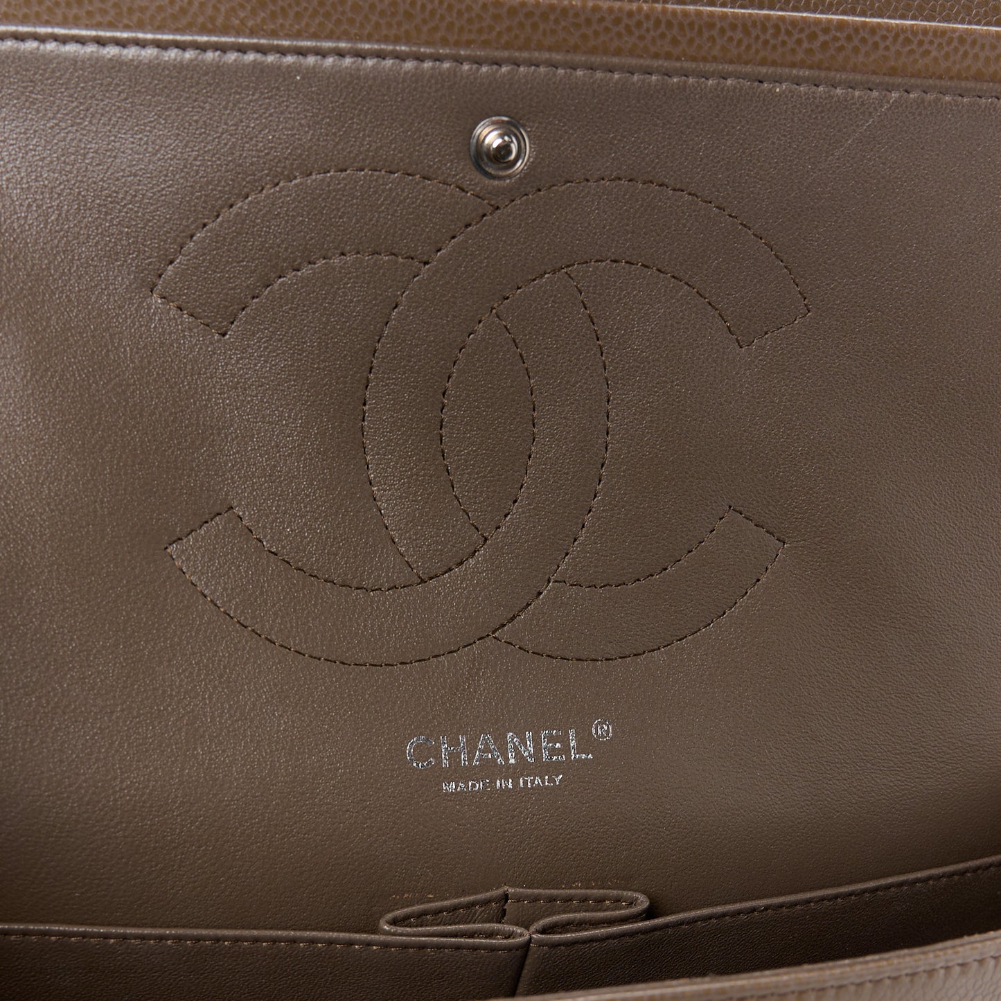 Caviar Quilted Jumbo Double Flap Dark Grey