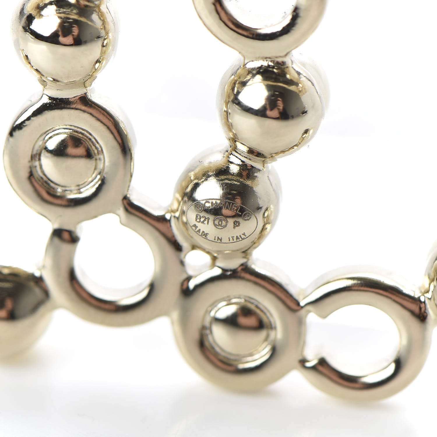 Chanel Pearl Coco CC Brooch Gold 4 of 5