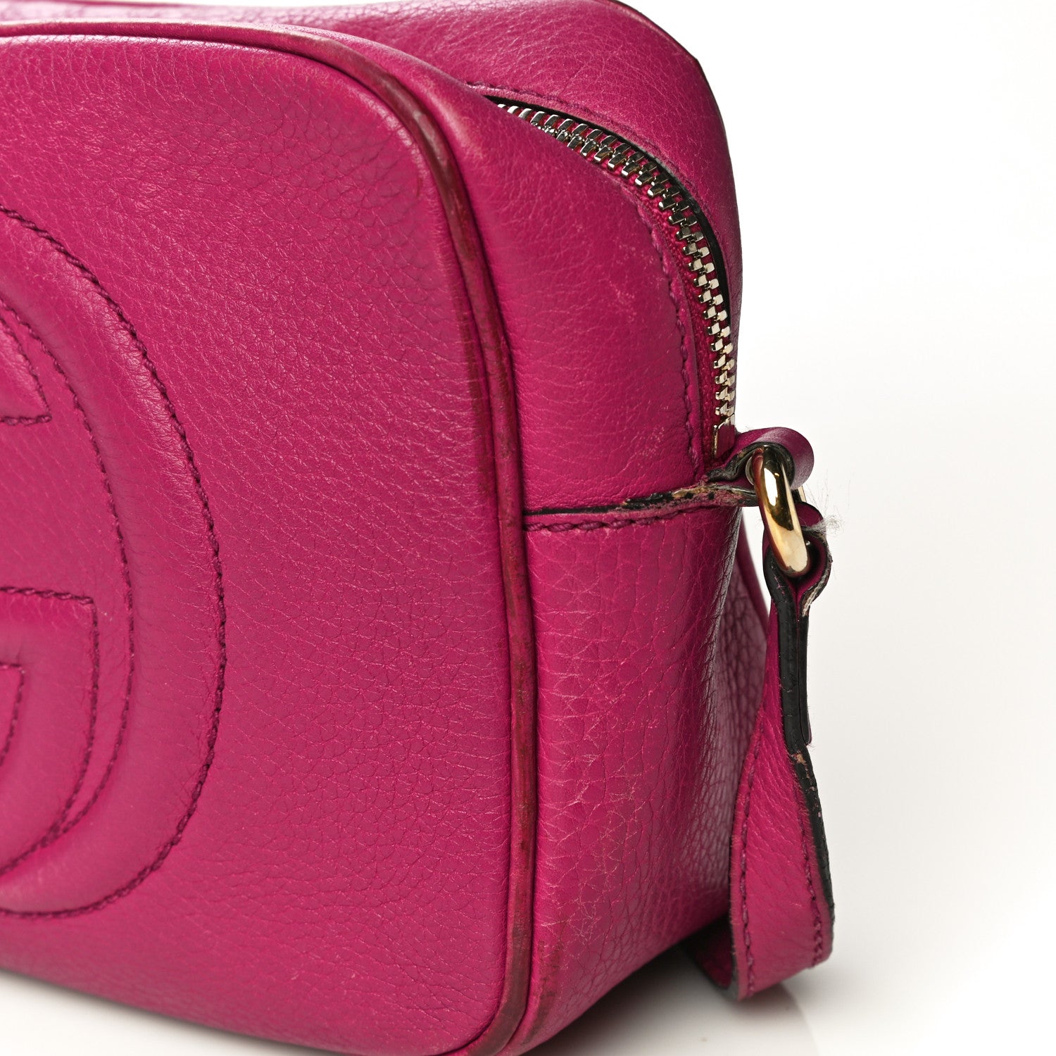 Gucci Cellarius Calfskin Small Soho Disco Bag Bright Bouganville 27 of 33