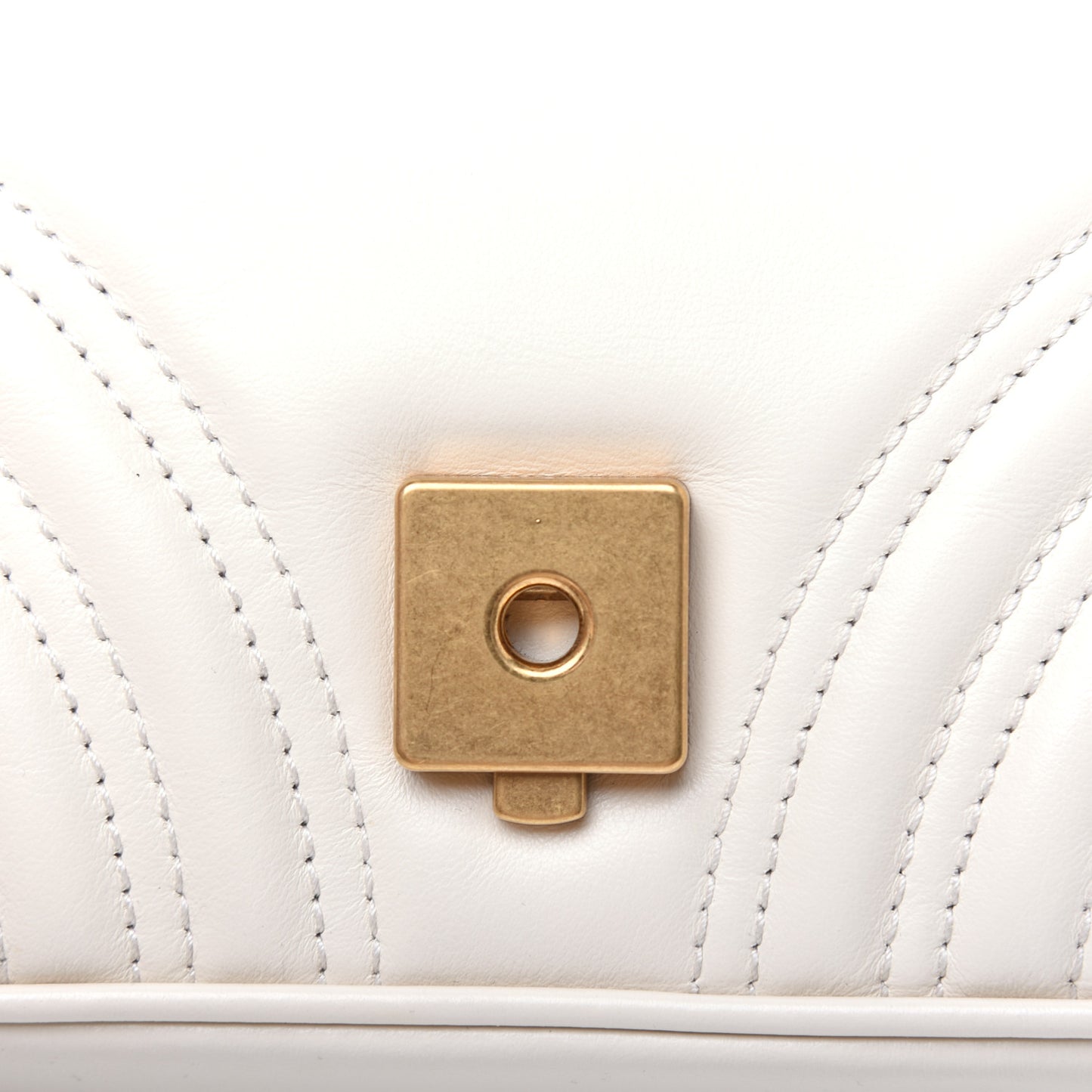 Calfskin Matelasse Mini GG Marmont Shoulder Bag White