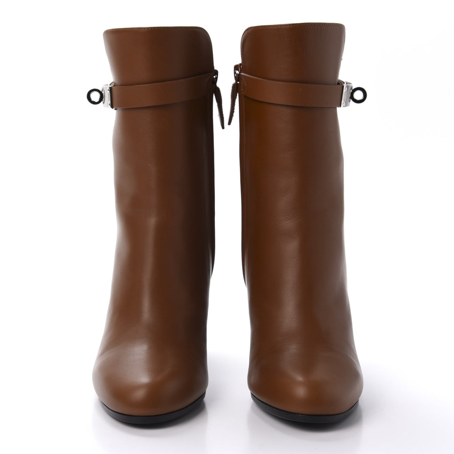 Calfskin Joueuse Ankle Boots 35.5 Camel