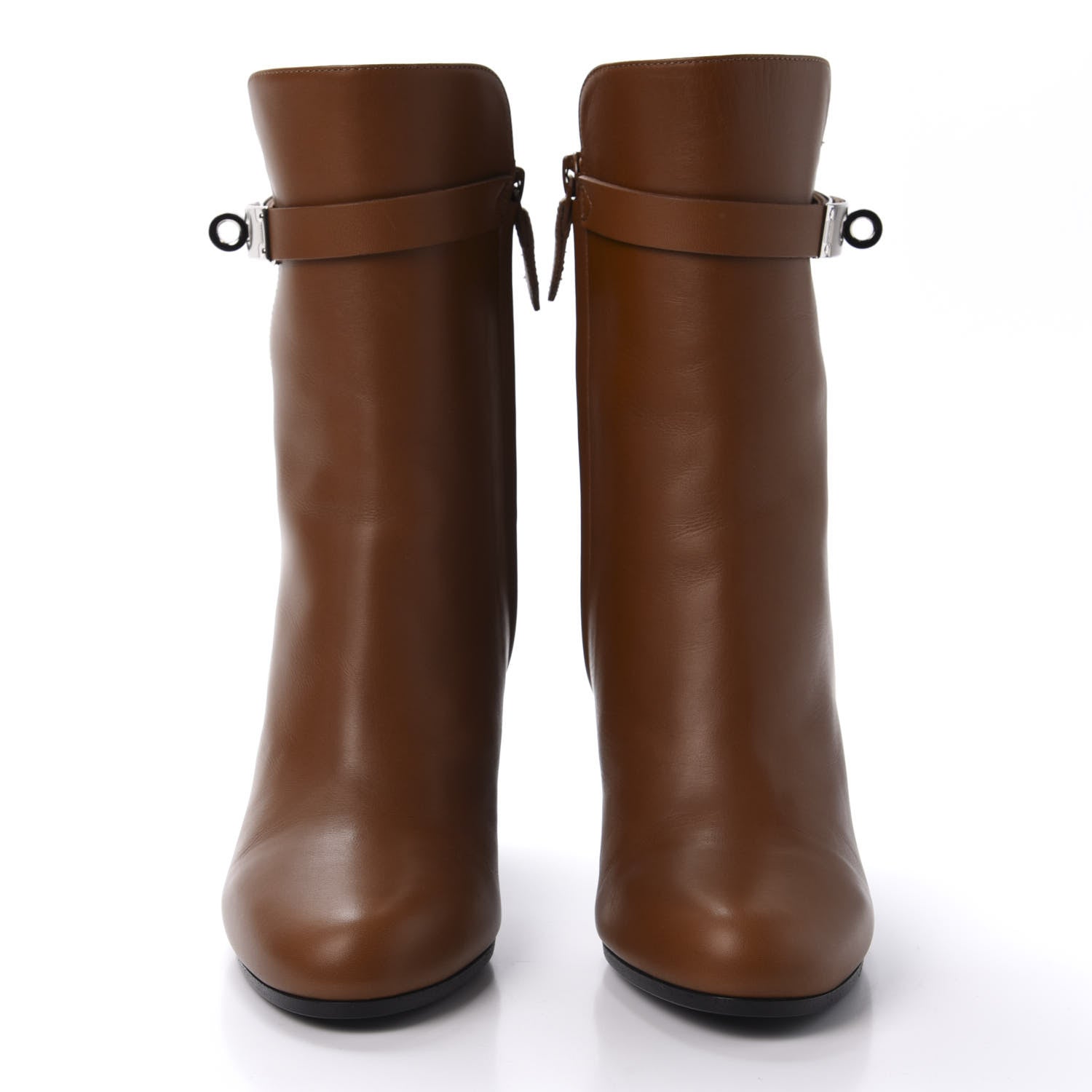 Hermes Calfskin Joueuse Ankle Boots 35.5 Camel 2 of 9