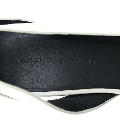 Balenciaga Calfskin Cutout Peep Toe Pumps 35 White 6 of 8