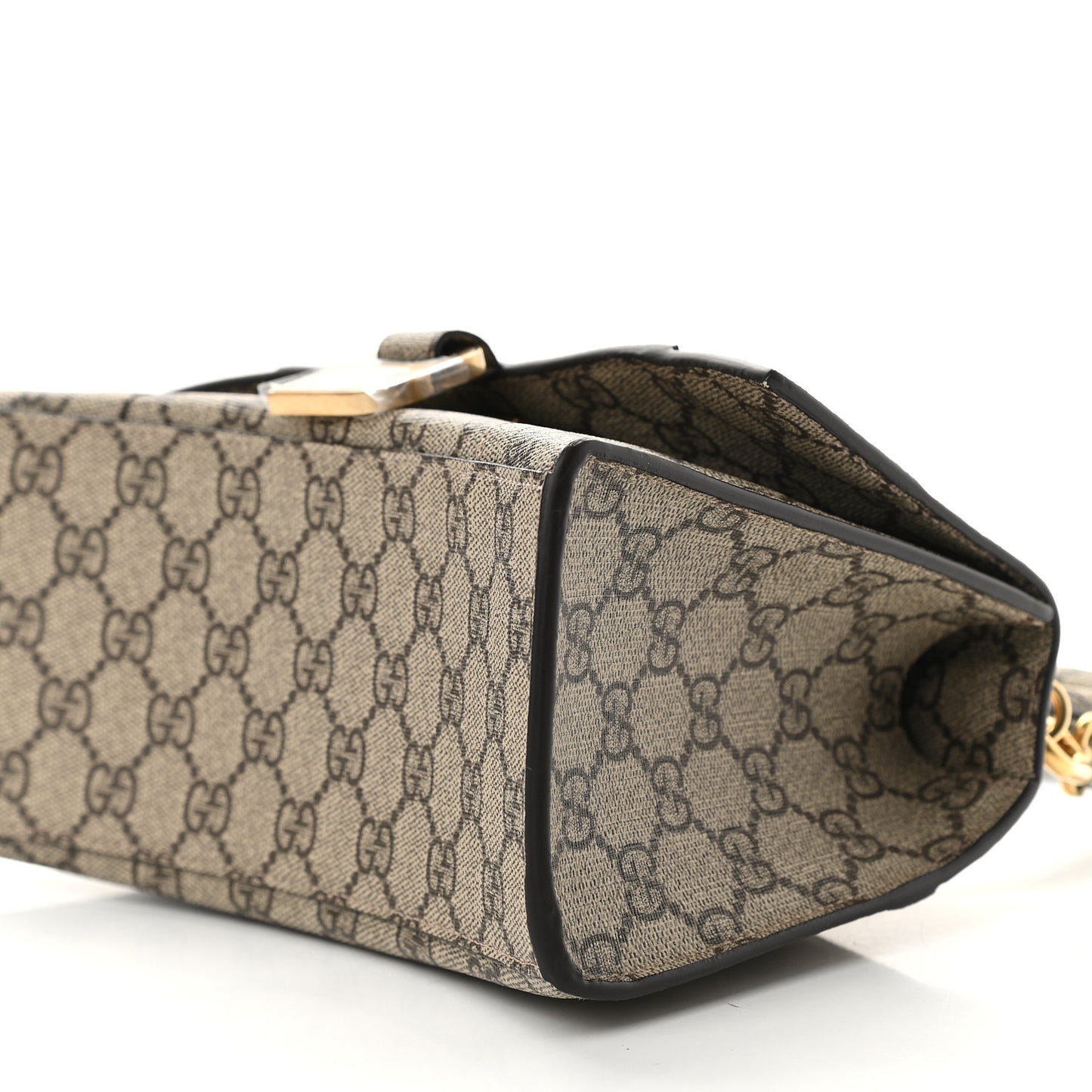 X GUCCI GG Supreme Monogram Small Hourglass Top Handle Bag Beige Ebony