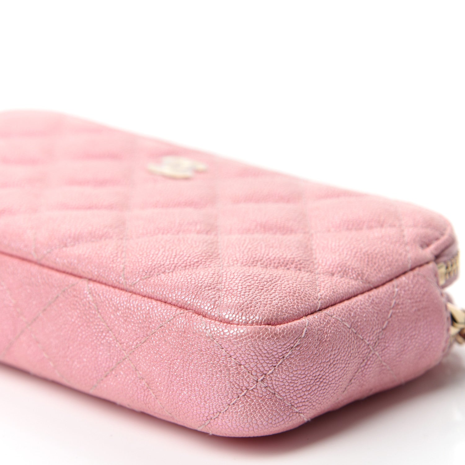 Chanel Iridescent Caviar Quilted Small Clutch With Chain Pink 7 of 13