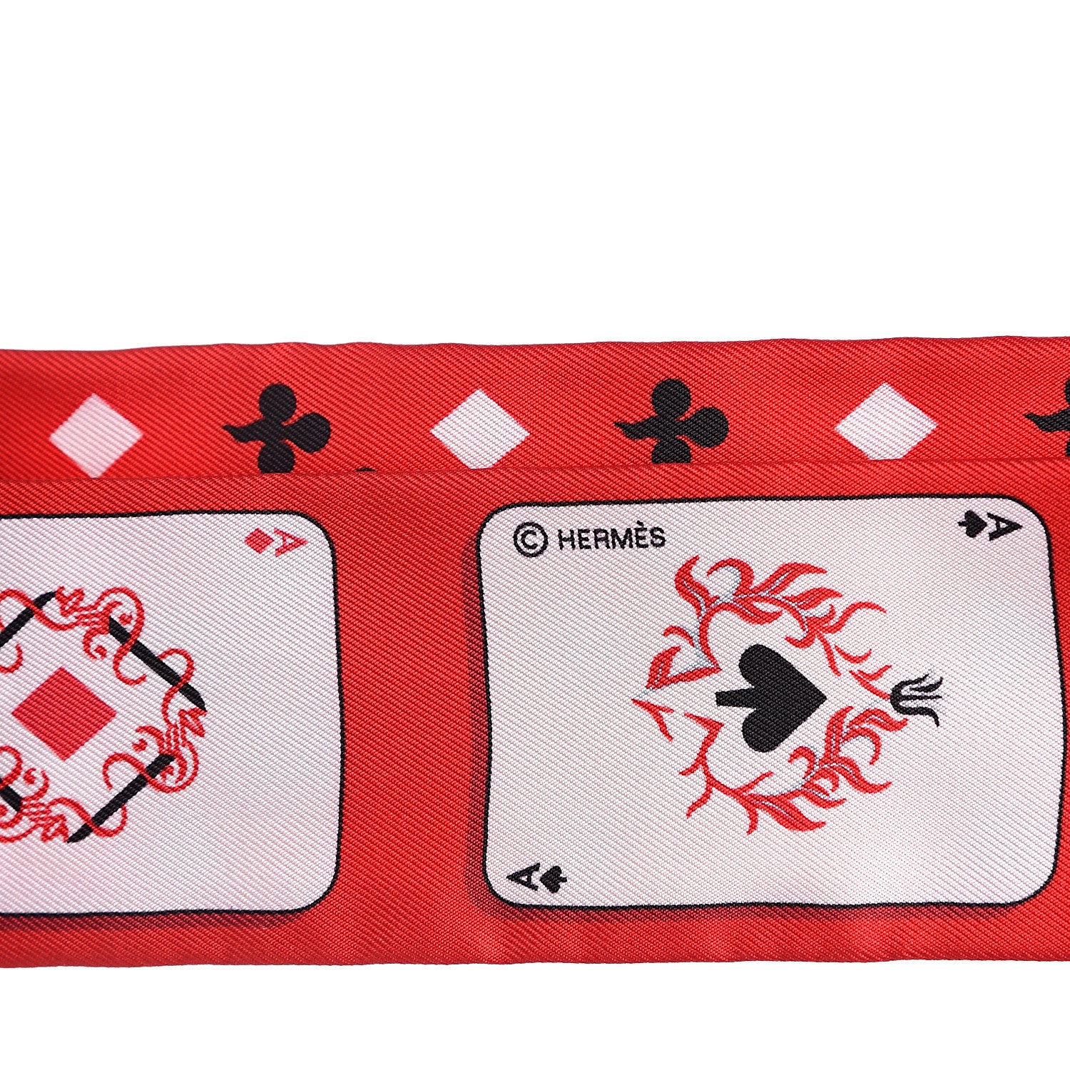 Hermes Silk Jeu de Cartes Twilly Rouge Black Ardoise 4 of 4