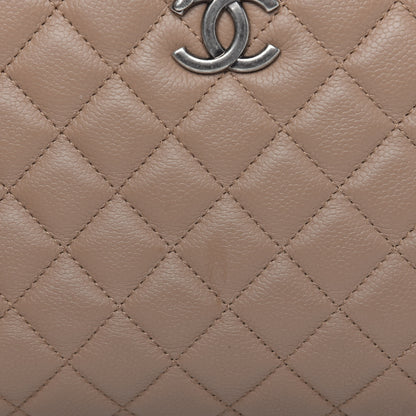 Chanel Grained Calfskin Quilted Large Zipped Shopping Tote Taupe 11 of 13