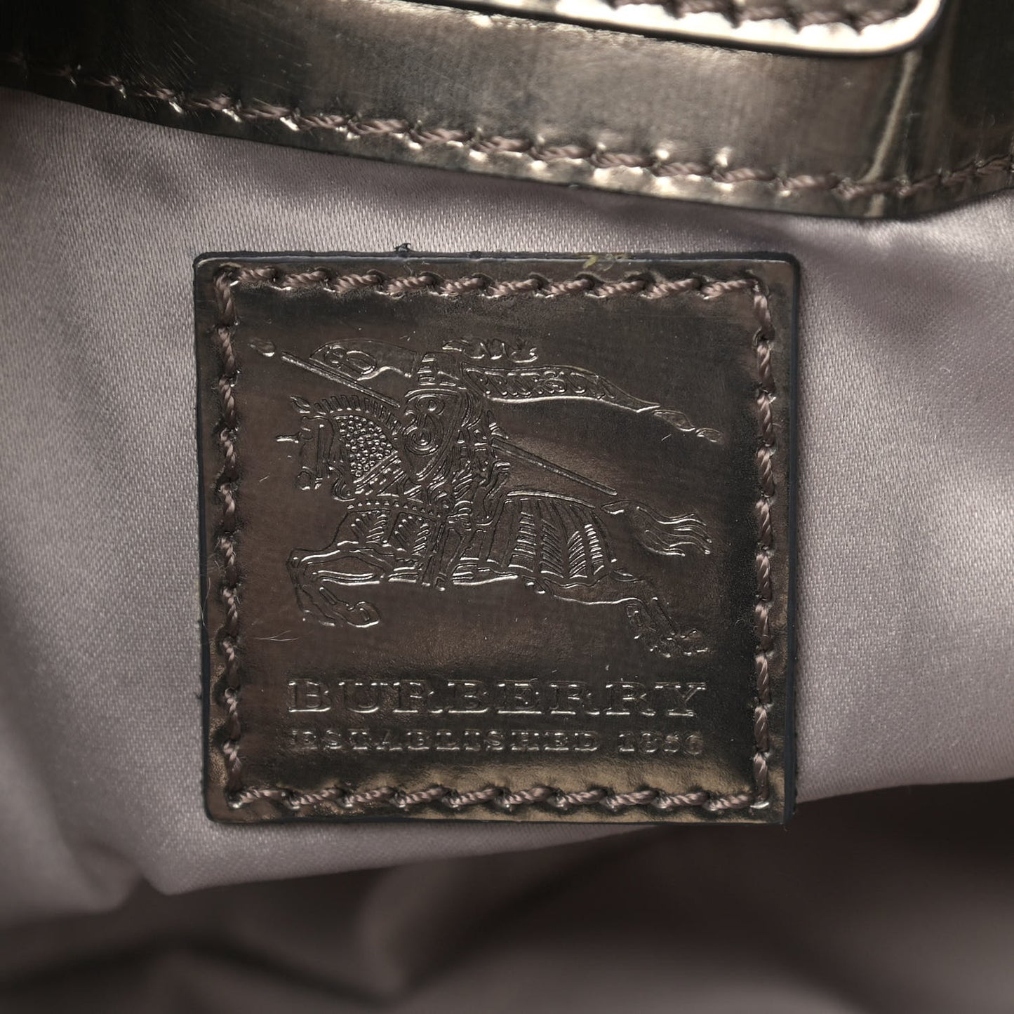 Metallic Patent House Check Sliced Beaton Pewter